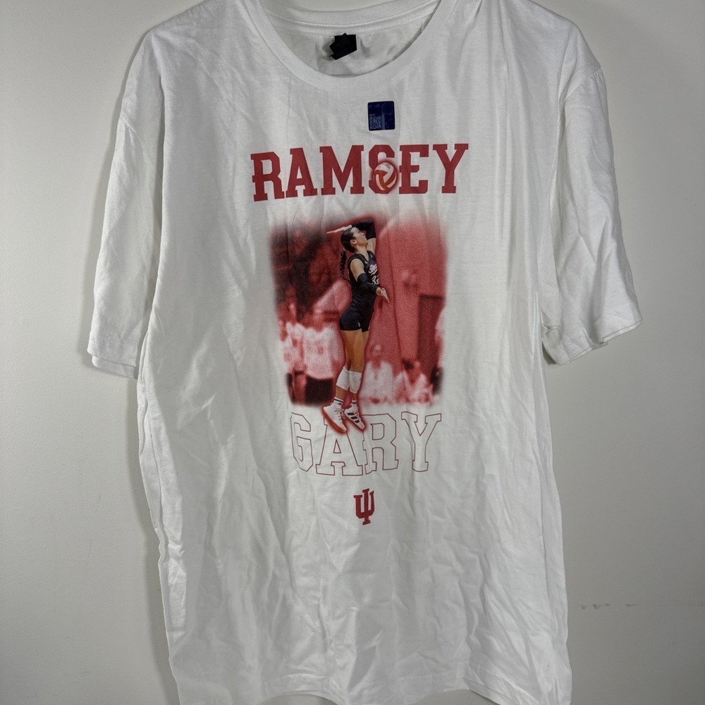 Gildan Indiana Hoosiers Ramsey Gary Volleyball Shirt Unisex Size Large